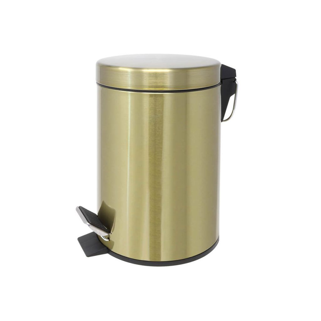 Papelera acero inoxidable oro viejo