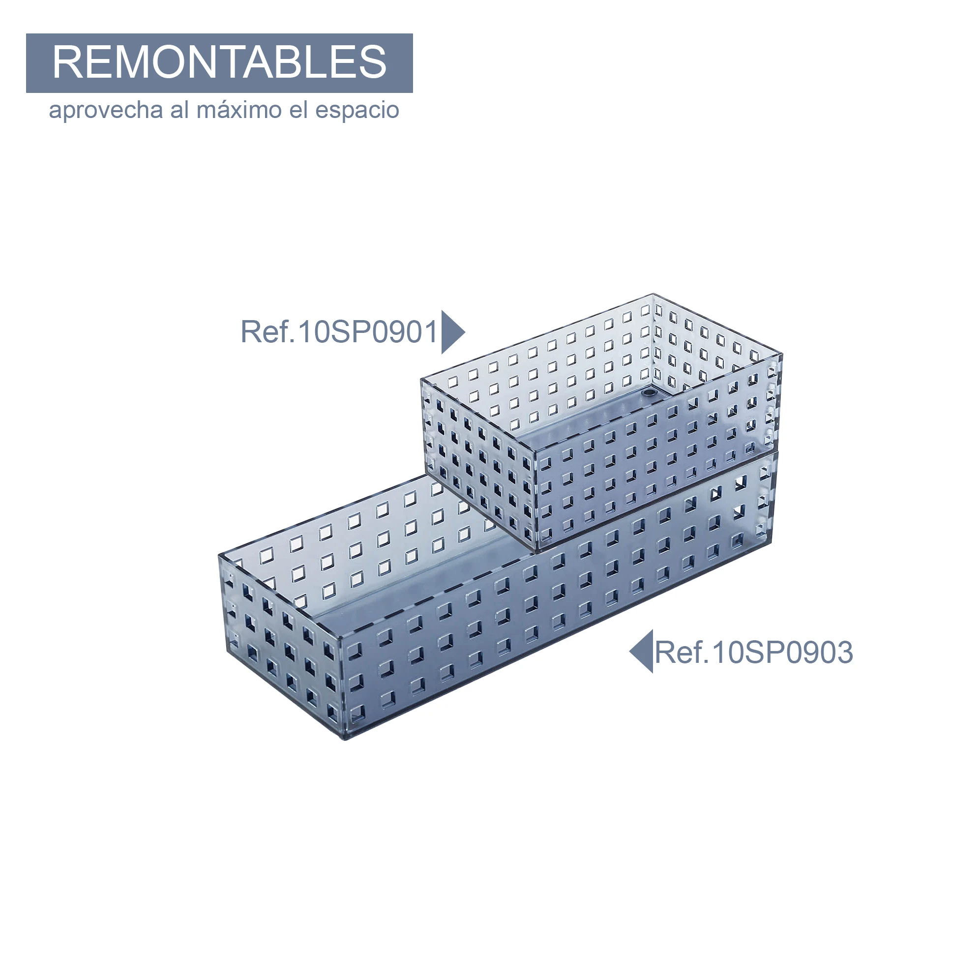 organizador remontable para cajón de baño