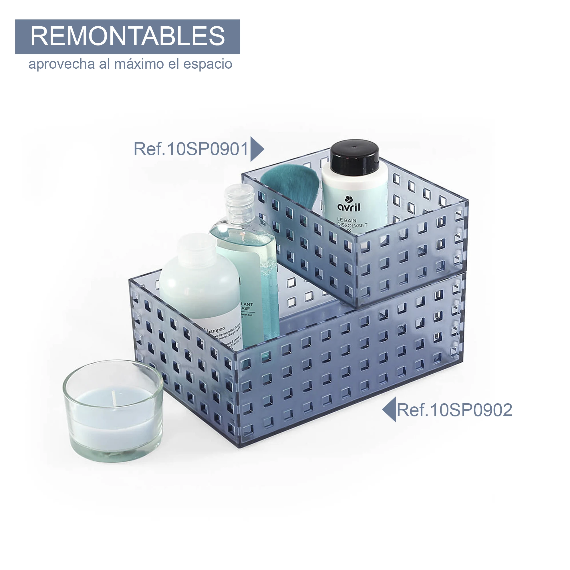 organizador remontable para cajón de baño