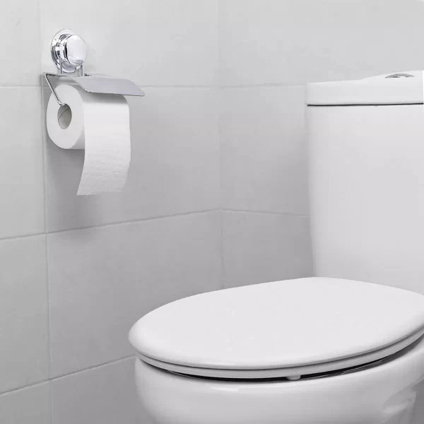 portarrollos ventosa cromo en baño