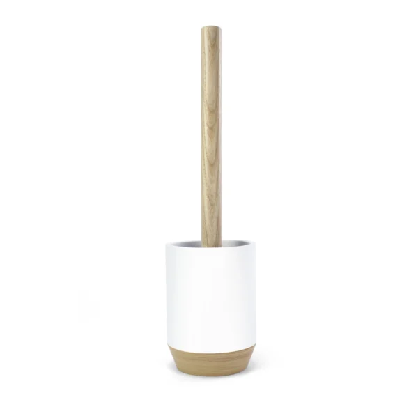 escobilla para wc blanco mate y madera