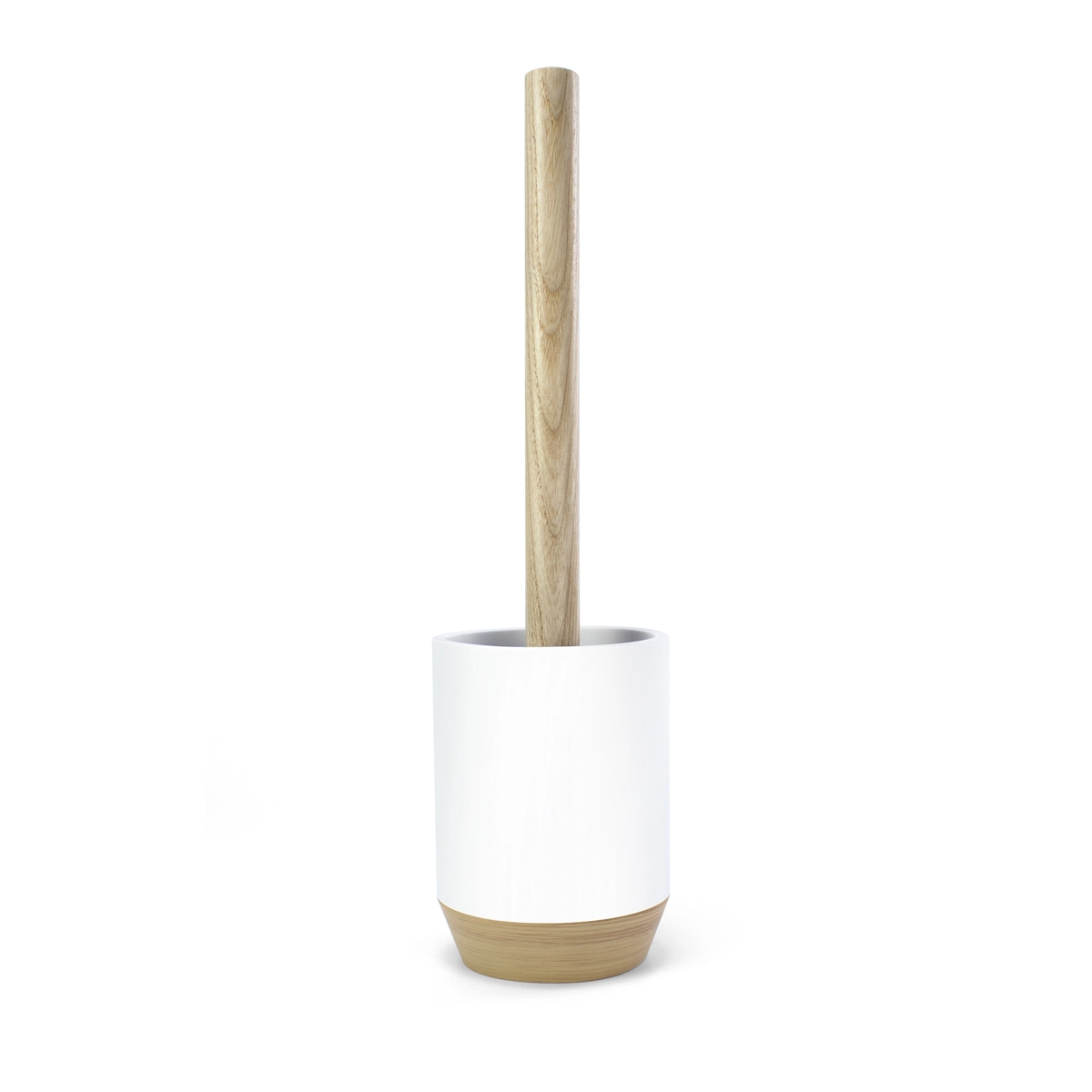 escobilla para wc blanco mate y madera