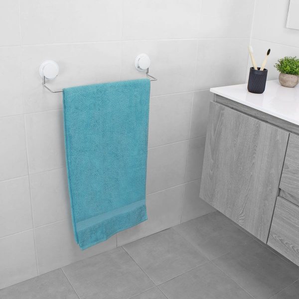ambiente toallero ventosa baño 40cm blanco
