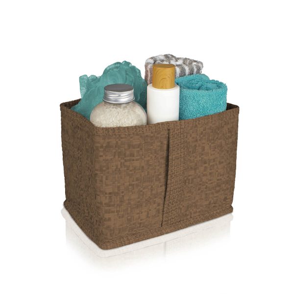 ambiente cesto organizador trenzado baño marron