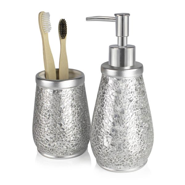ambiente dispensador jabón para baño color plata