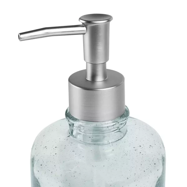 detalle dispensador jabón baño cristal verde