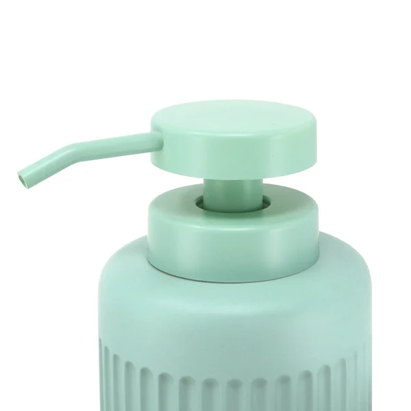 detalle dispensador jabón para baño menta mate
