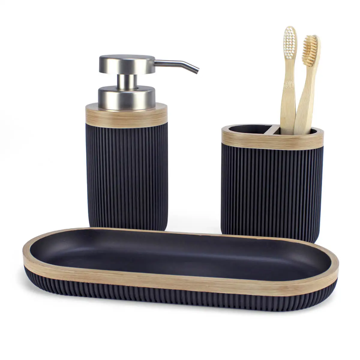 dispensador jabón baño negro mate desert piezas