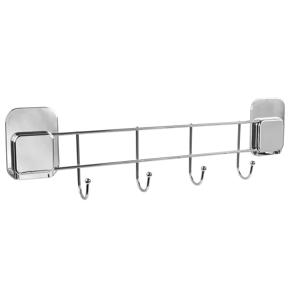 percha adhesiva 4 ganchos acero inoxidable