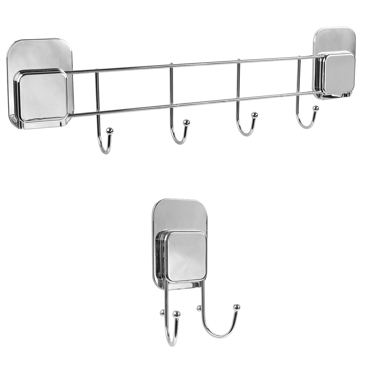 modelos percha adhesiva doble acero inoxidable