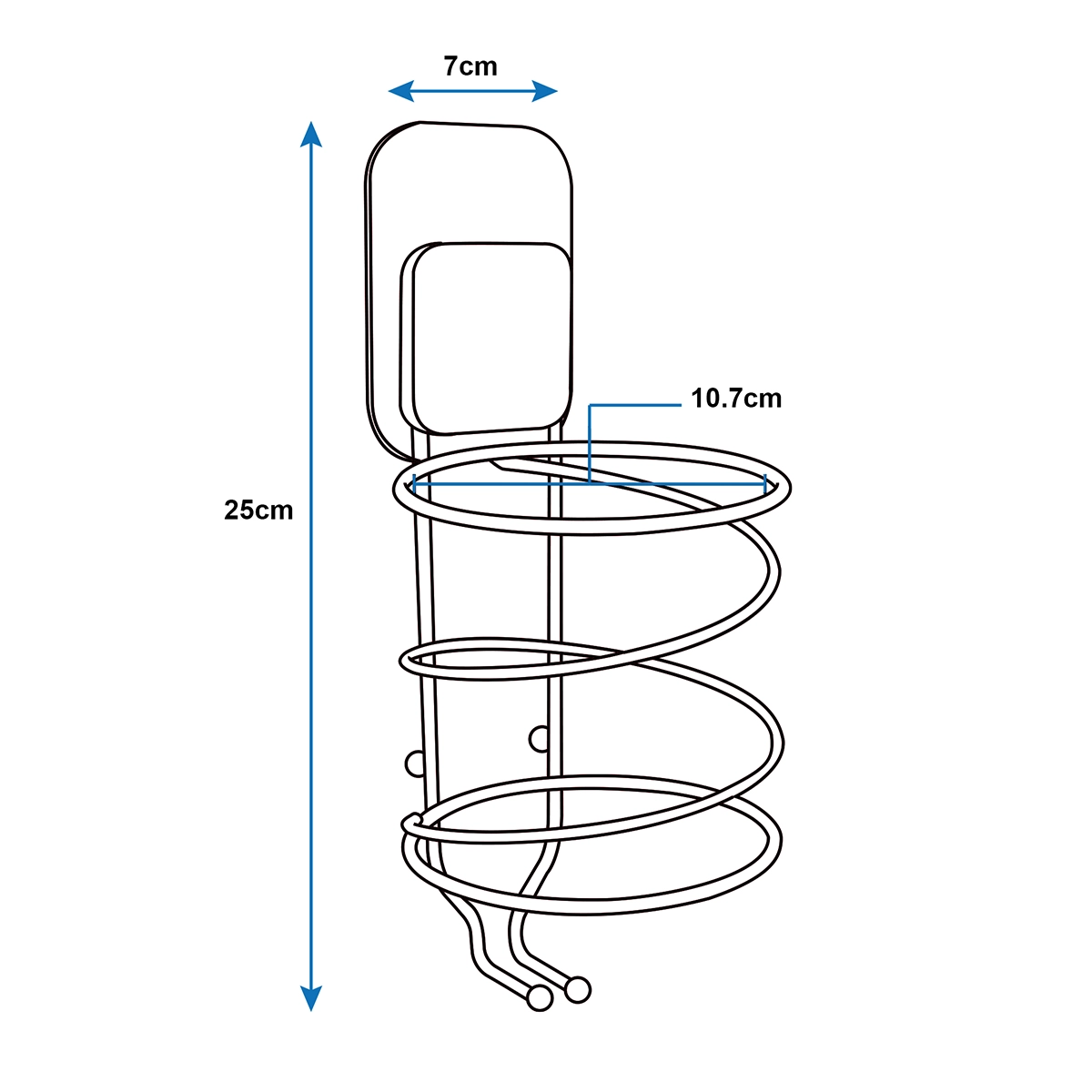 medidas soporte adhesivo secador pelo acero inoxidable