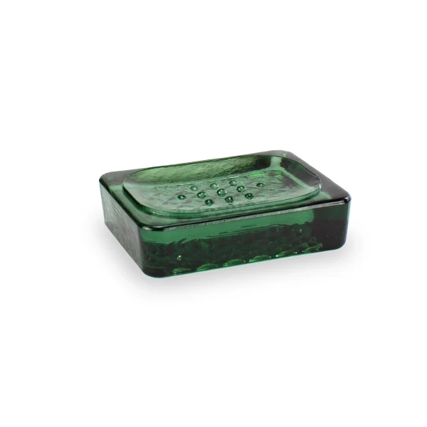 jabonera vidrio 100% reciclado verde