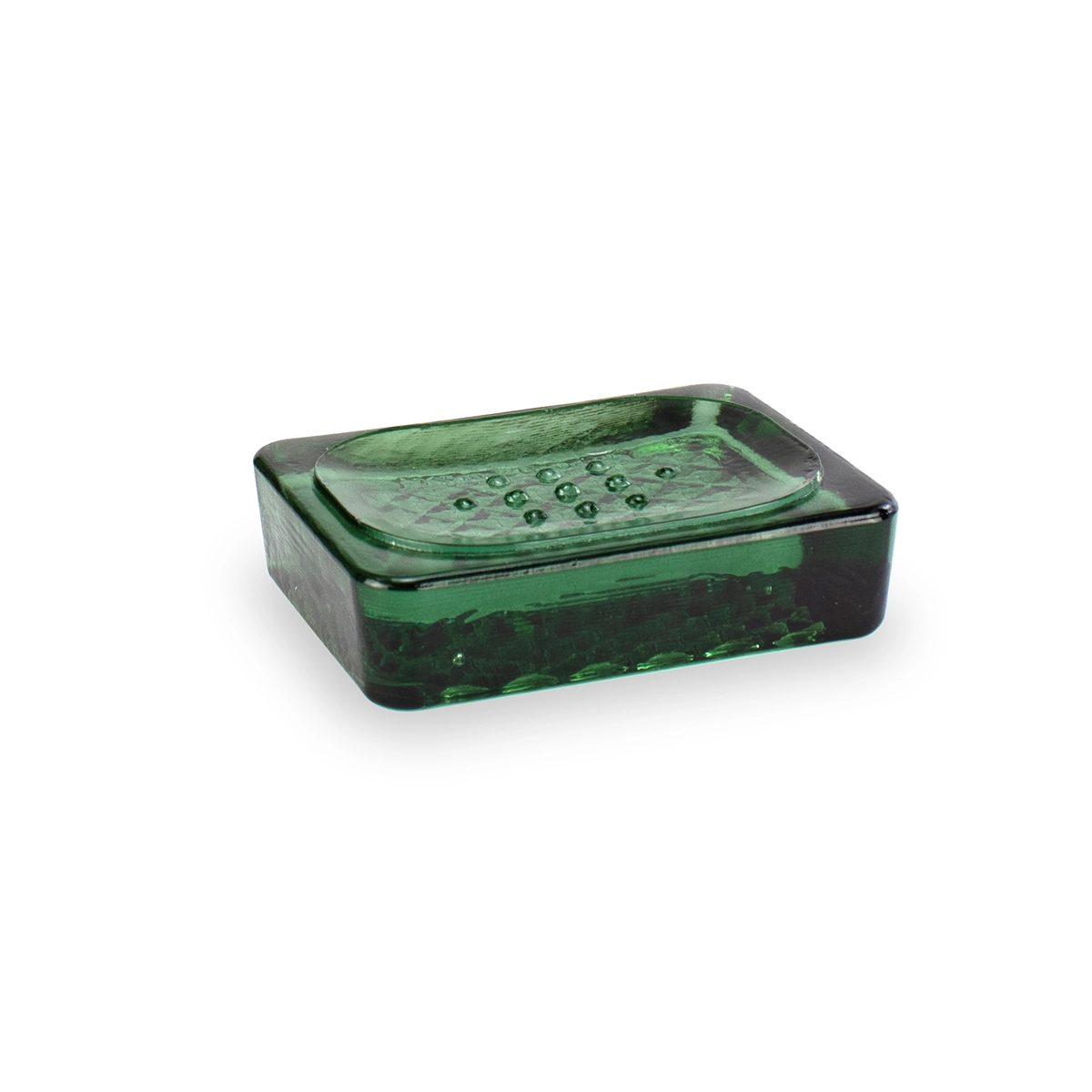 jabonera vidrio 100% reciclado verde