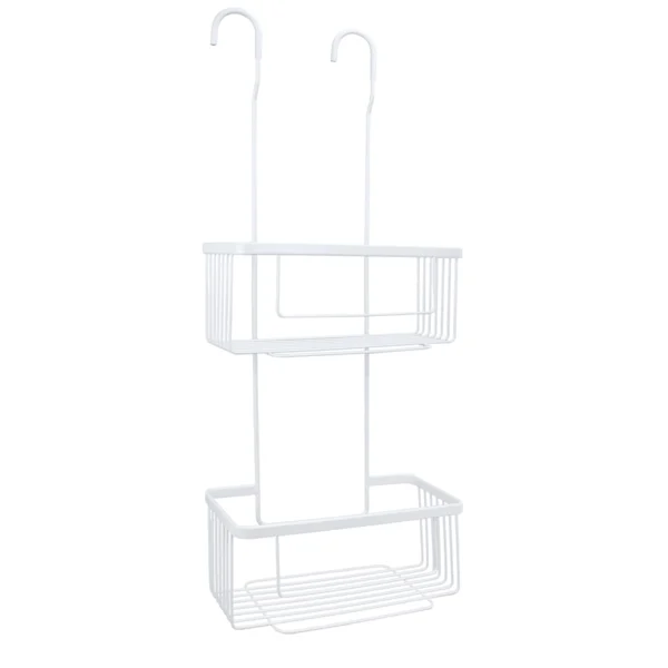 cesto ducha doble blanco acero inox blanco