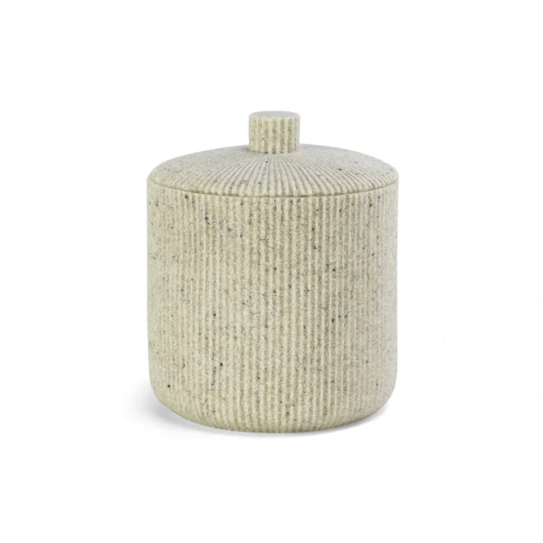 algodonera con tapa beige para baño