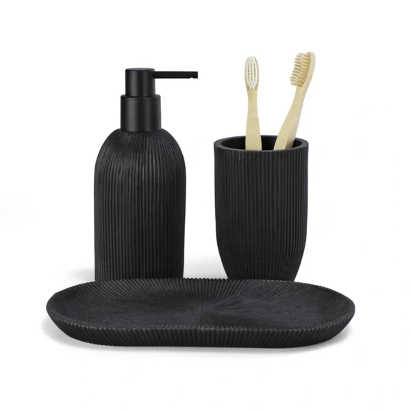 accesorios de baño de resina negra