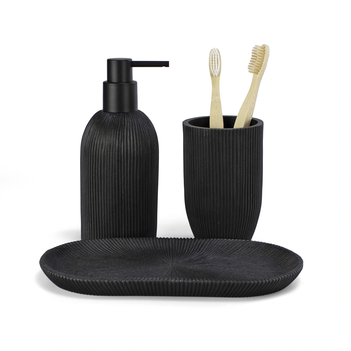 accesorios de baño de resina negra