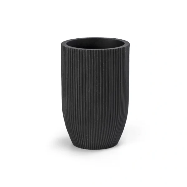 vaso portacepillos negro mate para baño