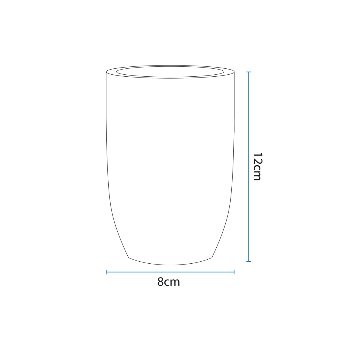 medidas vaso portacepillos negro mate para baño