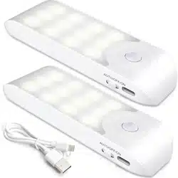 Pack de 2 luces LED recargables con sensor de movimiento y carga USB