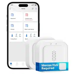 Sensor de fugas de agua WiFi Meross con app móvil y alerta en tiempo real